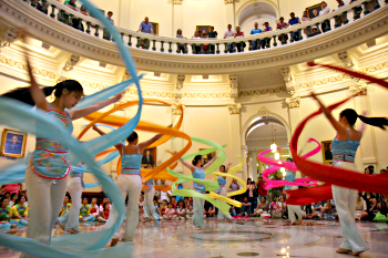 Dancers in Capitol rotunda